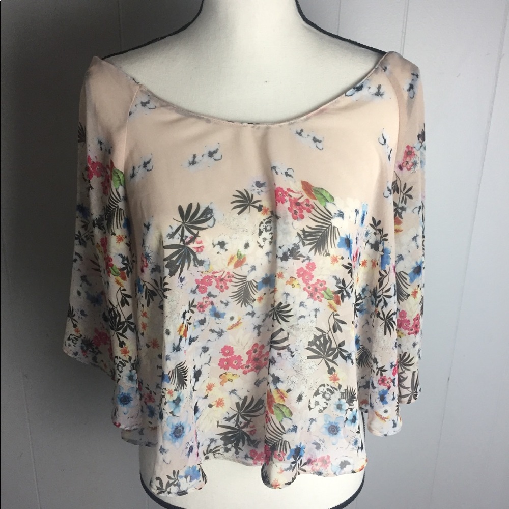 Zara Trafaluc Sheer Boho Top-M
